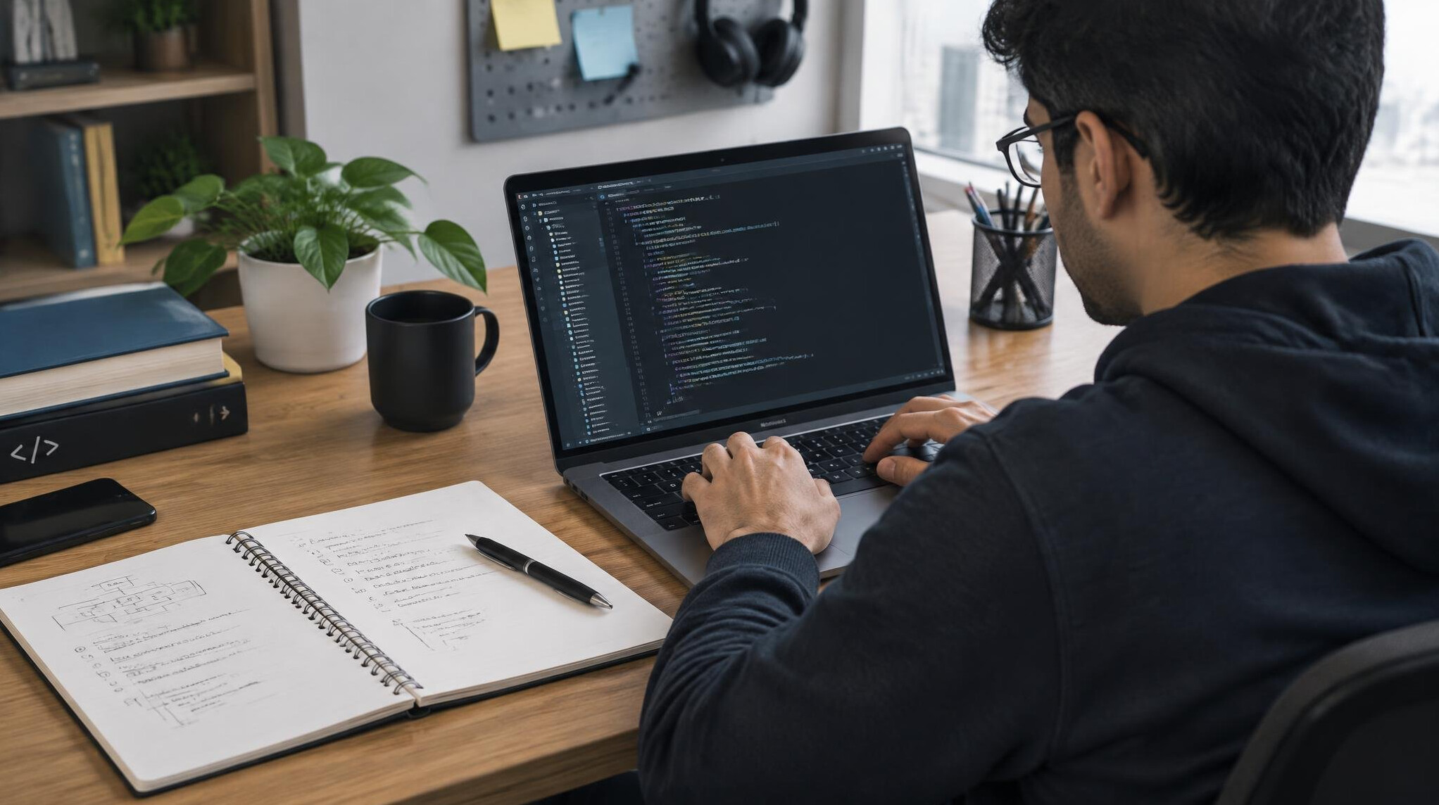 person solving coding problem