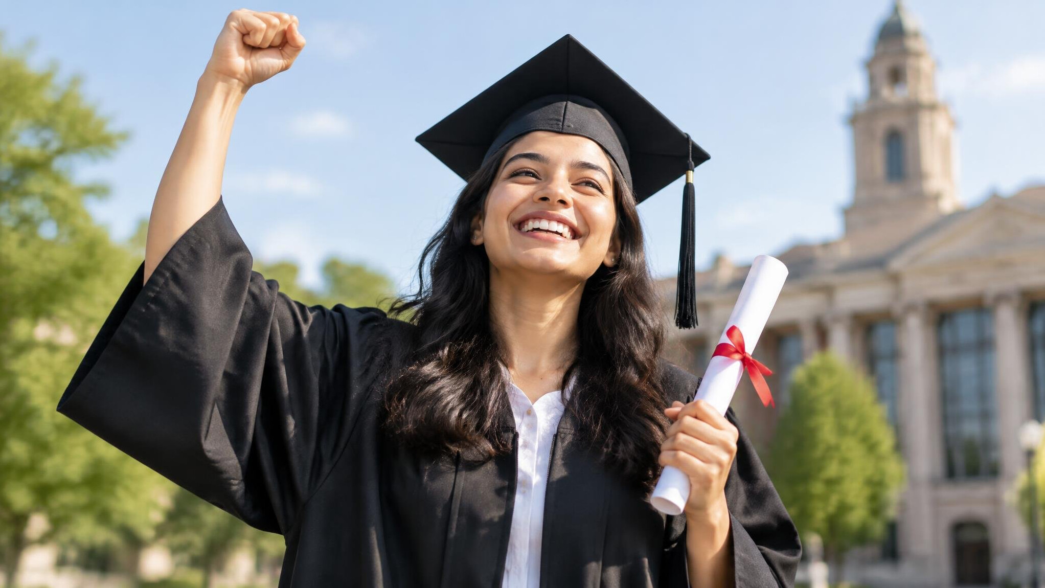 happy person celebrating success