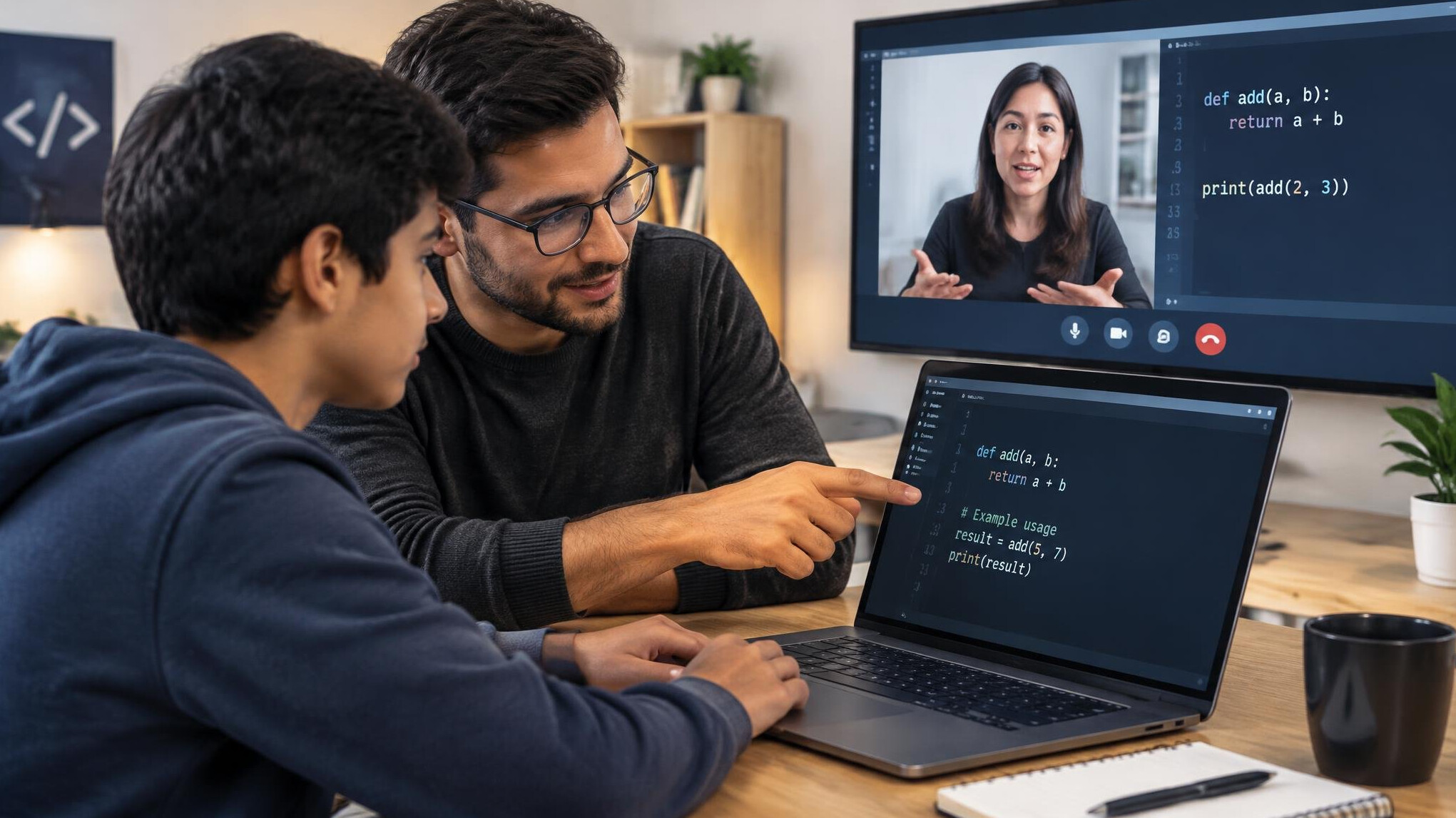 instructor teaching programming