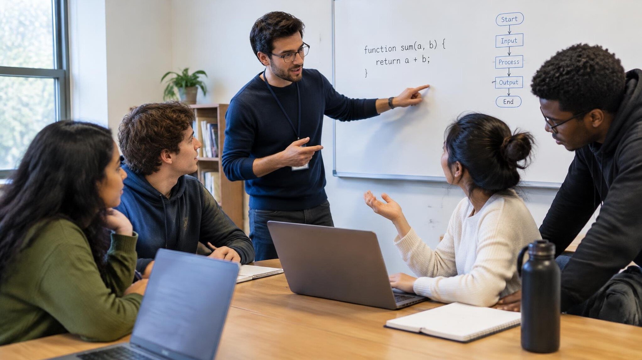 instructor explaining code