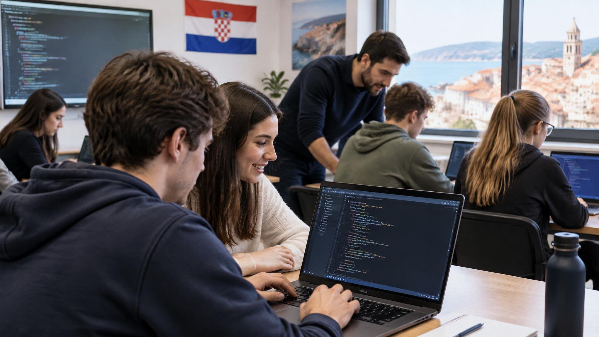 croatian students in coding class