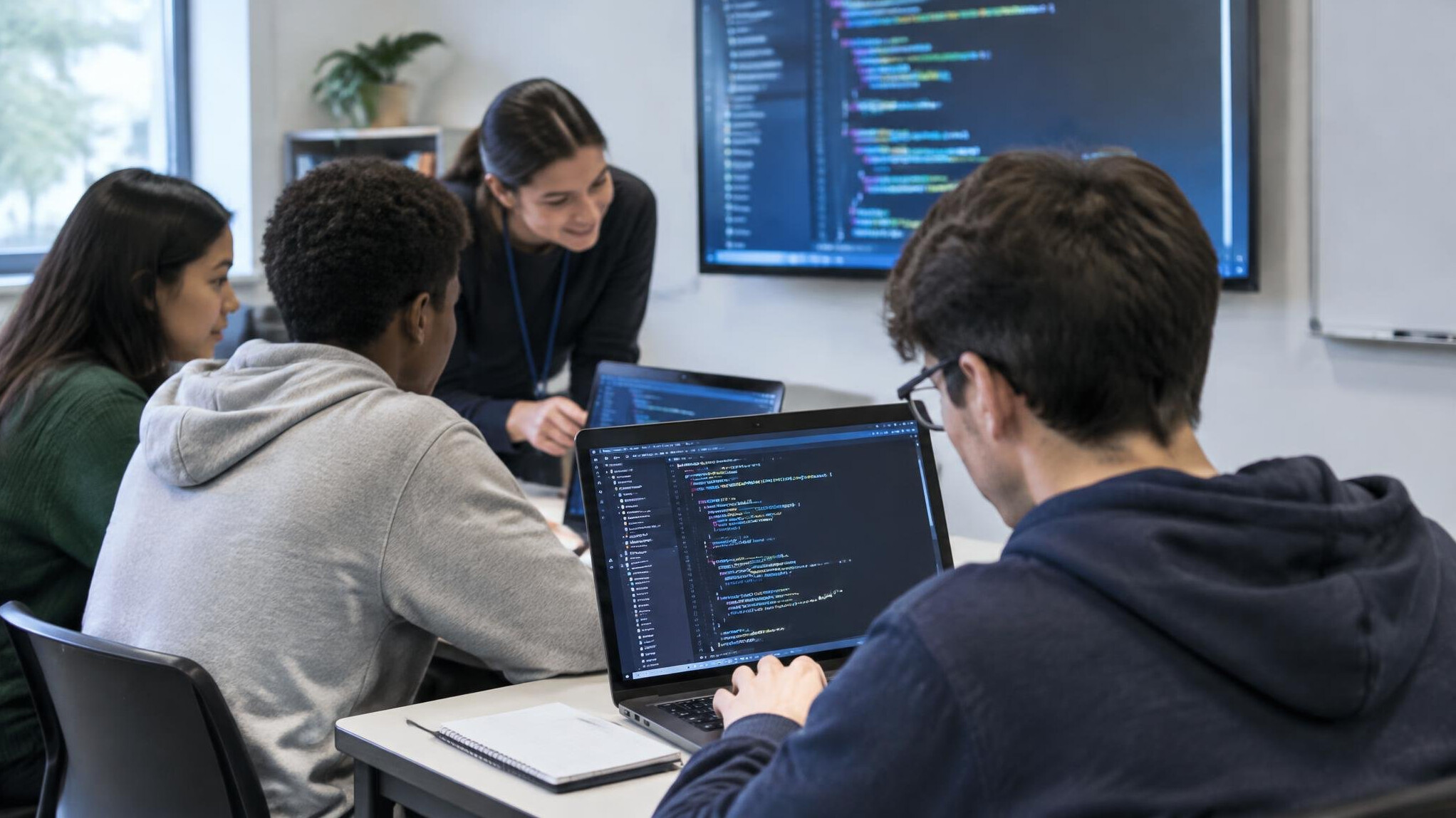 students in programming class