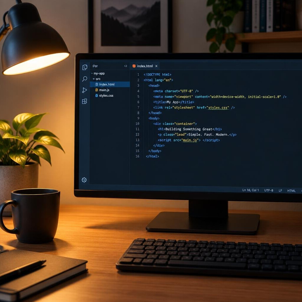 Computer screen showing html and css code